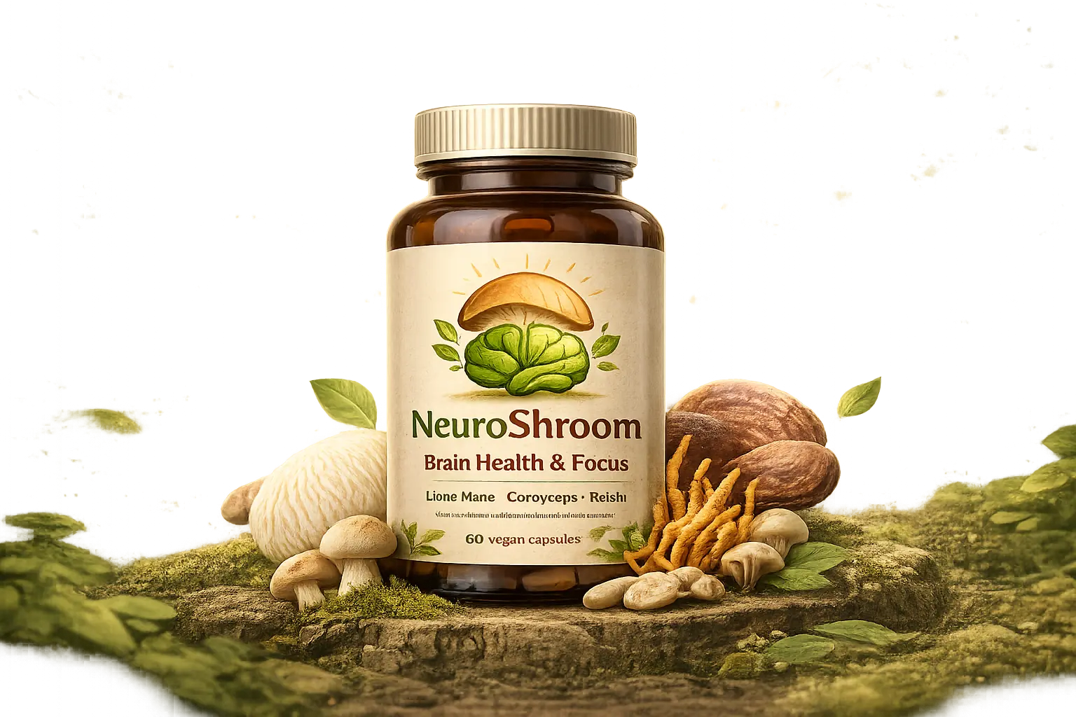 NeuroShroom Brain Health & Focus supplement — 60 vegan capsules